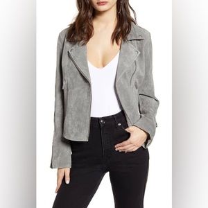 BlankNYC suede gray moto jacket- like new